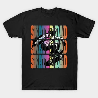 Colorful Skate Dad Typography T-Shirt